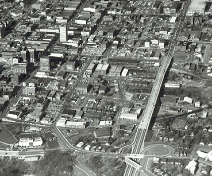 Aerial view of Church Street Bridge c.1960